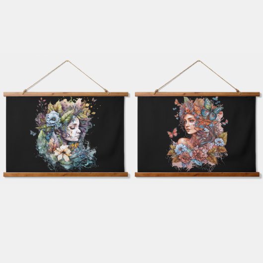 Fantasy Sprookje Vrouwen Hangend Wandkleed (Dubbel)