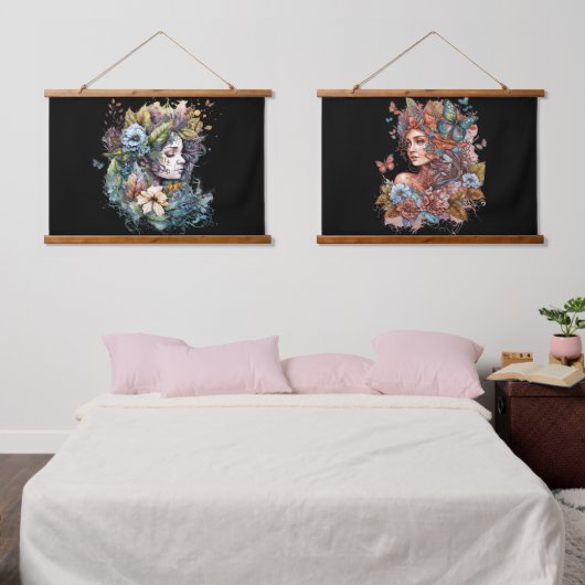 Fantasy Sprookje Vrouwen Hangend Wandkleed (Slaapkamer)