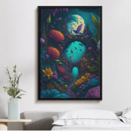 Fantasy sprookjesachtige tuin, mooi trendy poster
