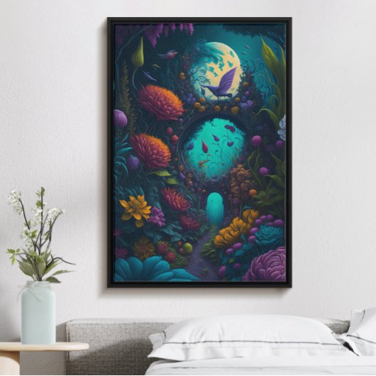 Fantasy sprookjesachtige tuin, mooi trendy poster