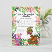 Fantasy sprookjeshuis tropische bloemen goblin par kaart (Staand voorkant)