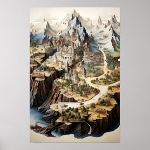 Fantasy Stadsplattegrond Poster