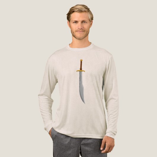 Fantasy Stalen Dolk Illustratie Tri-Blend Shirt (Voorkant)