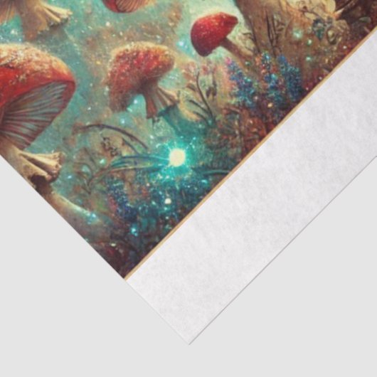 Fantasy Steampunk Alice On Mushroom Decoupage Tissuepapier (Detail)