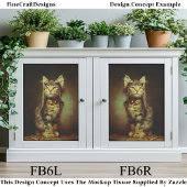 Fantasy Steampunk Aviator Kitten FB6L Decoupage Tissuepapier