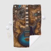Fantasy Steampunk  Blue Guitar Golfhanddoek (Insitu)