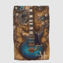 Fantasy Steampunk Blue Guitar