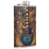 Fantasy Steampunk  Blue Guitar Waterverf Heupfles (Rechts)