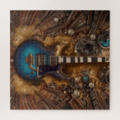 Fantasy Steampunk  Blue Guitar Waterverf Legpuzzel (Horizontaal)
