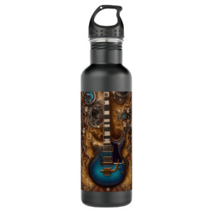 Fantasy Steampunk  Blue Guitar Waterverf Waterfles