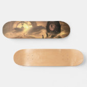 Fantasy Steampunk Clocks en Woman Skateboard Deck (Horizontaal)