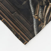 Fantasy Steampunk Cyborg Brein Fleece Deken (Hoek)