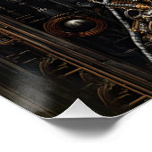 Fantasy Steampunk Cyborg Brein Perfect Poster (Hoek)