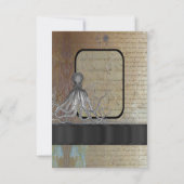 Fantasy steampunk moderne bruiloft R.S.V.P RSVP Kaartje (Achterkant)