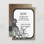 Fantasy steampunk moderne bruiloft R.S.V.P RSVP Kaartje (Voorkant / Achterkant)