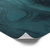 Fantasy Steampunk Oranje Butterfly Aqua Waterverf Poster (Hoek)