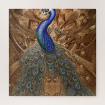 Fantasy Steampunk Peacock Blue in Waterverf