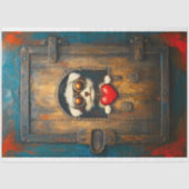 Fantasy Steampunk Puppy Dog + Hart AR3 Decoupage Tissuepapier (Voorkant)