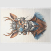 Fantasy Steampunk Rendier Kerstmis D9 Decoupage Tissuepapier (Voorkant)