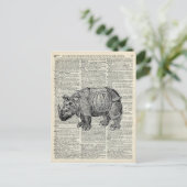 Fantasy steampunk Rhinoceros Briefkaart (Staand voorkant)