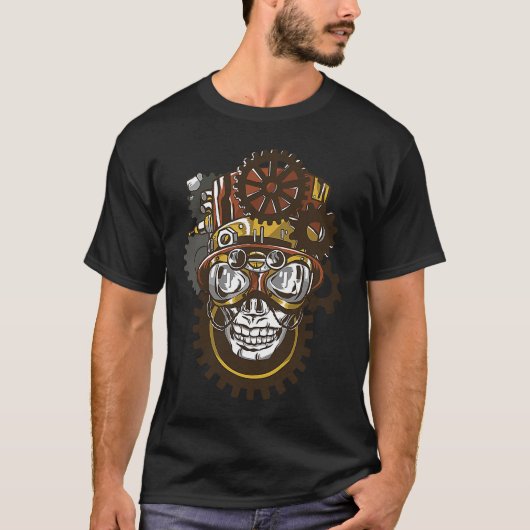 Fantasy Steampunk Skull T-shirt (Voorkant)