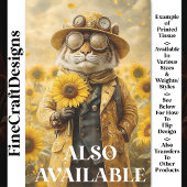 Fantasy Steampunk Tijger, Zonnebloemen AK9F Decoup Tissuepapier