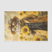 Fantasy Steampunk Tijger, Zonnebloemen AK9H Decoup Tissuepapier (Voorkant)