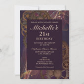 Fantasy Steampunk Verjaardagsuitnodiging Kaart (Voorkant)