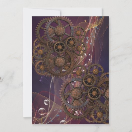 Fantasy Steampunk Verjaardagsuitnodiging Kaart (Achterkant)