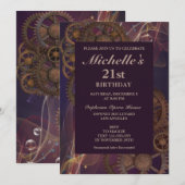 Fantasy Steampunk Verjaardagsuitnodiging Kaart (Voorkant / Achterkant)