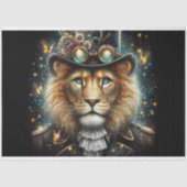 Fantasy Steampunk Victoriaans Lion Decoupage Tissuepapier (Voorkant)