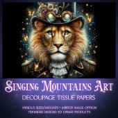 Fantasy Steampunk Victoriaans Lion Decoupage Tissuepapier