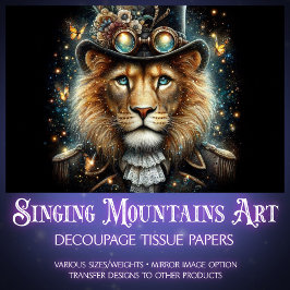 Fantasy Steampunk Victoriaanse Leeuw Decoupage Tissuepapier