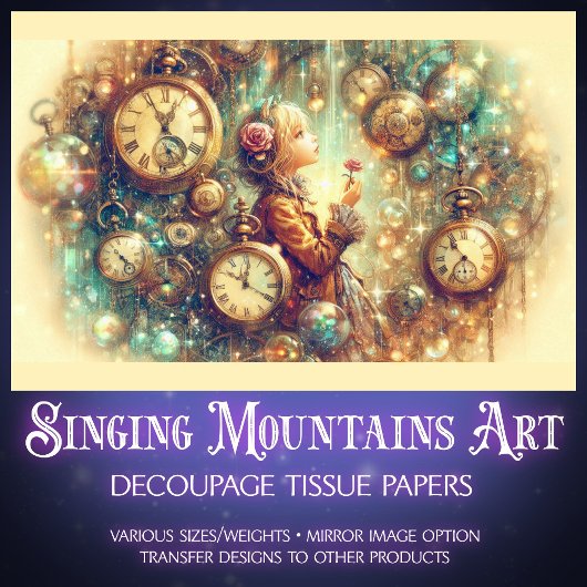 Fantasy Steampunk Vintage Alice Tissuepapier