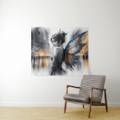 Fantasy stedelijke fee elegante schoonheid dromeri wandkleed (In Situ (horizontaal))