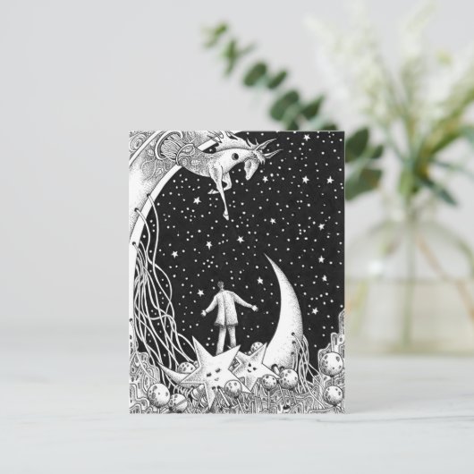 Fantasy sterry sky briefkaart (Staand voorkant)