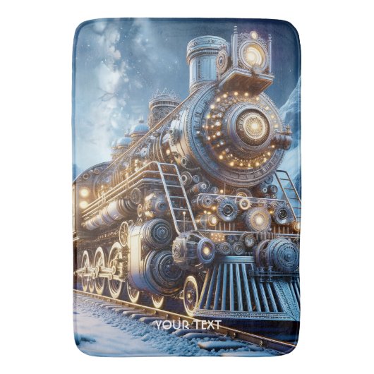 Fantasy Stoomtrein Winter Badmat (Voorkant Verticaal)