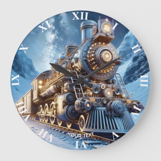 Fantasy Stoomtrein Winter Grote Klok (Voorkant)