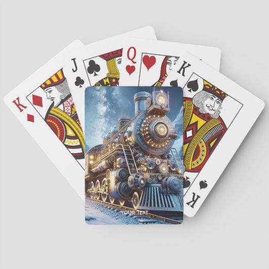 Fantasy Stoomtrein Winter Pokerkaarten (Achterkant)