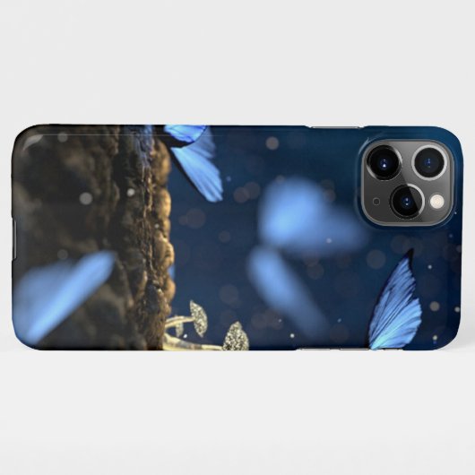 Fantasy Style Butterflies en paddenstoelen in het  iPhone Hoesje (Achterkant horizontaal)