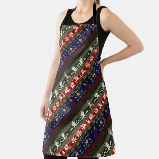 Fantasy Style Ugly Sweater Pattern Apron Schort (Insitu)