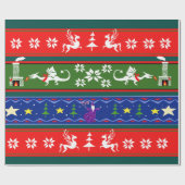 Fantasy Style Ugly Sweater Pattern Cadeaupapier (Vlak)