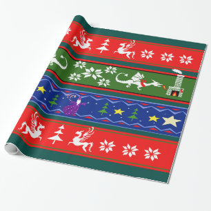 Fantasy Style Ugly Sweater Pattern Cadeaupapier