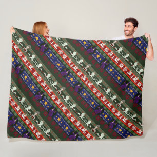 Fantasy Style Ugly Sweater Pattern Fleece Deken
