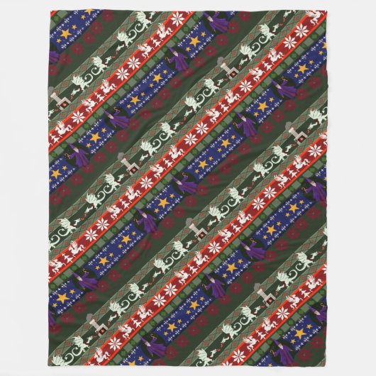 Fantasy Style Ugly Sweater Pattern Fleece Deken (Voorkant)