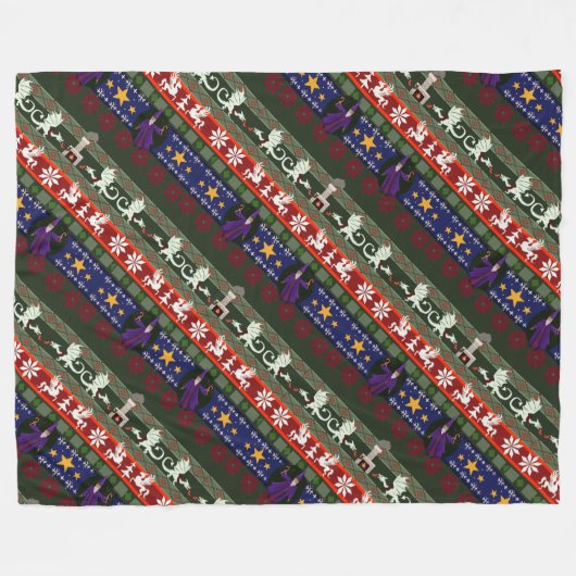 Fantasy Style Ugly Sweater Pattern Fleece Deken (Voorkant (Horizontaal))