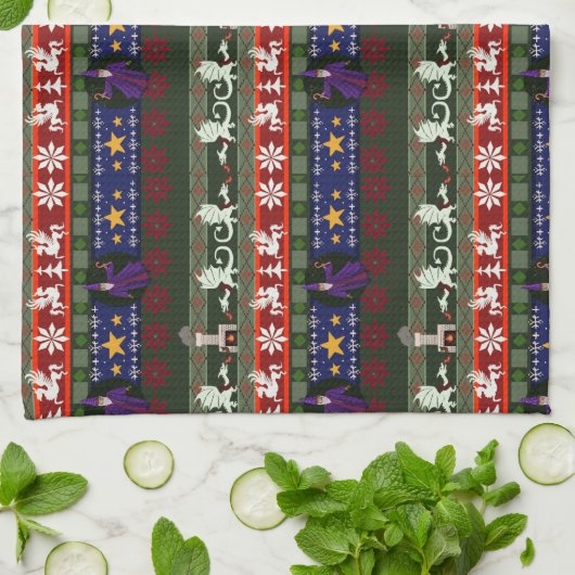 Fantasy Style Ugly Sweater Pattern Kitchen Towel Theedoek (Gevouwen)