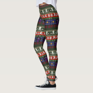 Fantasy Style Ugly Sweater Pattern-Leggings Leggings