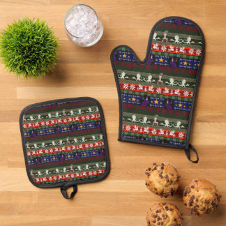 Fantasy Style Ugly Sweater Pattern Ovenwant & Pannenlap Set