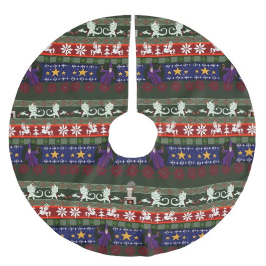 Fantasy Style Ugly Sweater Pattern Pensed Polyes Kerstboom Rok (Voorkant)